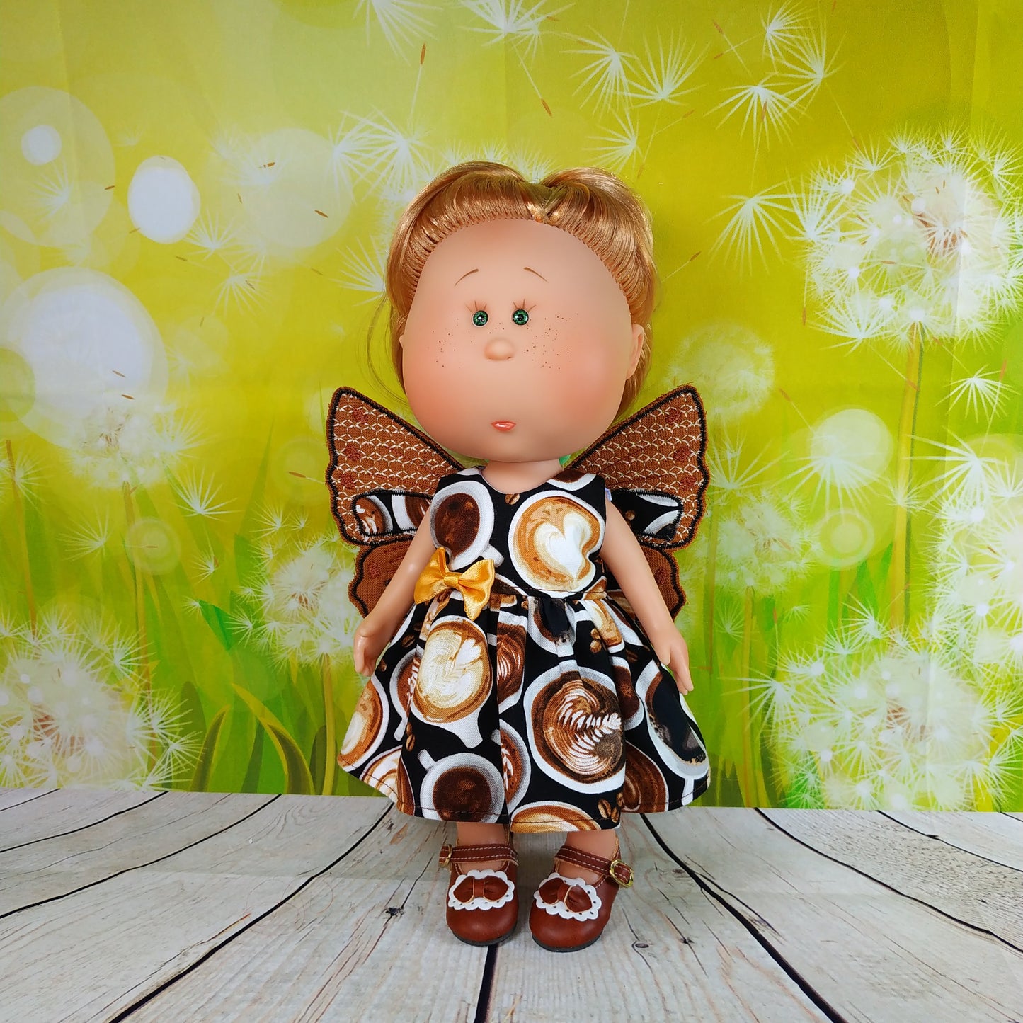 Doll Mia 12'' Dressed Girl Butterfly coffee style