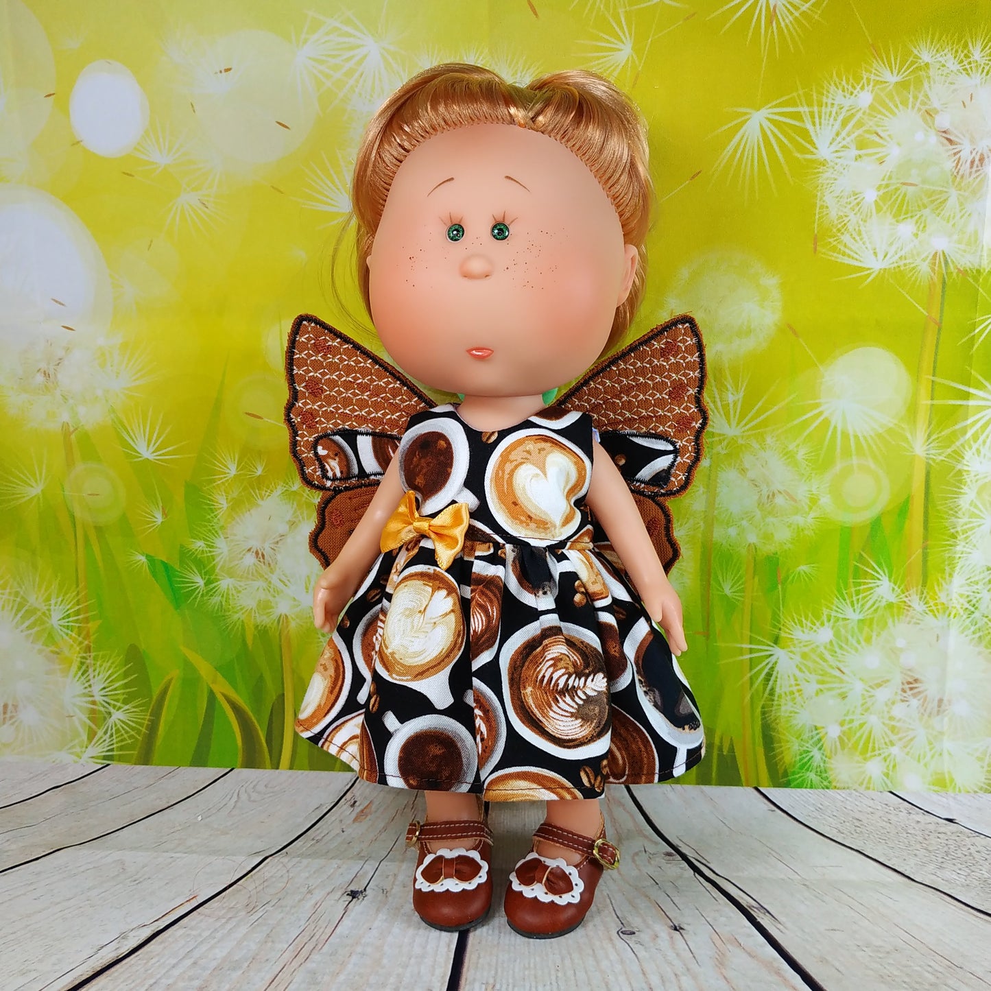 Doll Mia 12'' Dressed Girl Butterfly coffee style