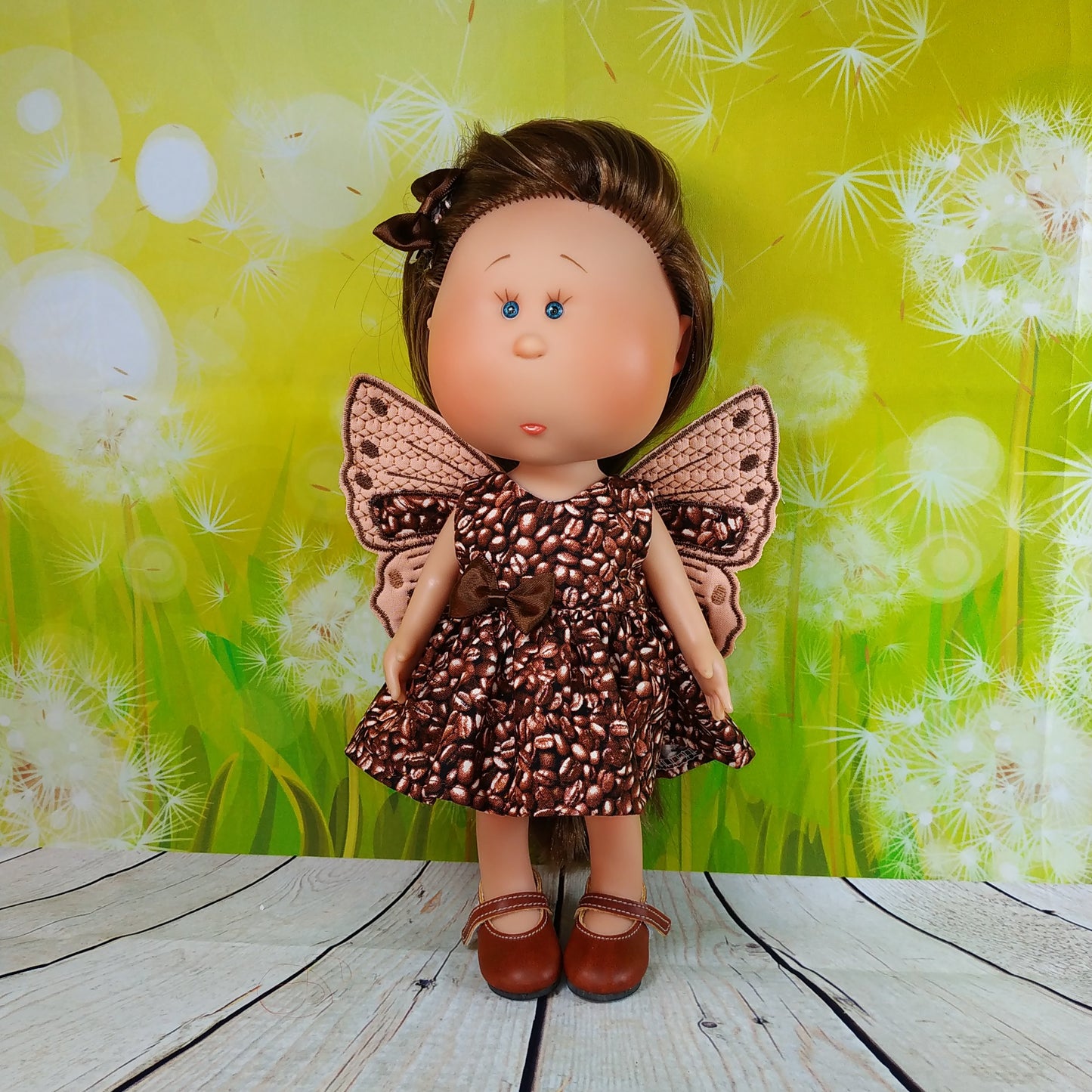 Doll Mia 12'' Dressed Girl Butterfly coffee style