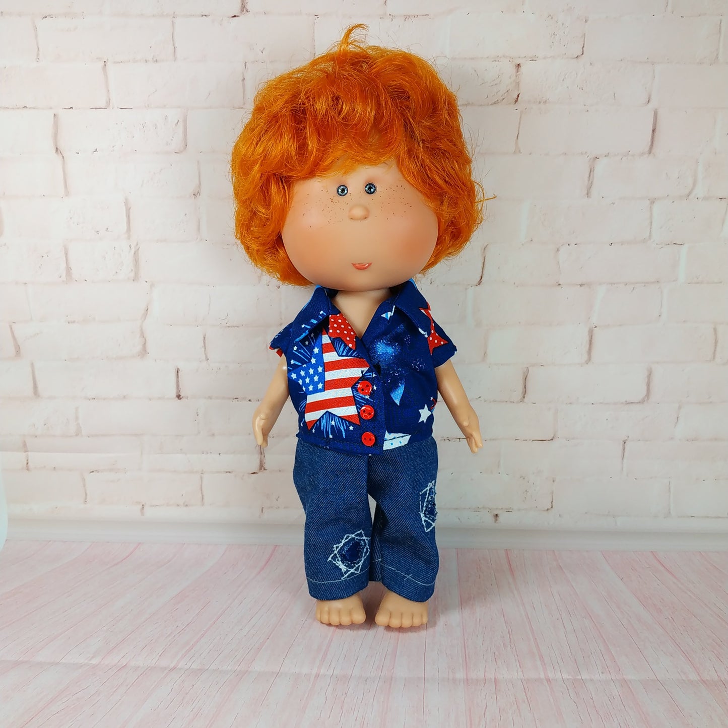 Dress Romper for Doll Mia  Mio 12'' July 4th Independence Day Style