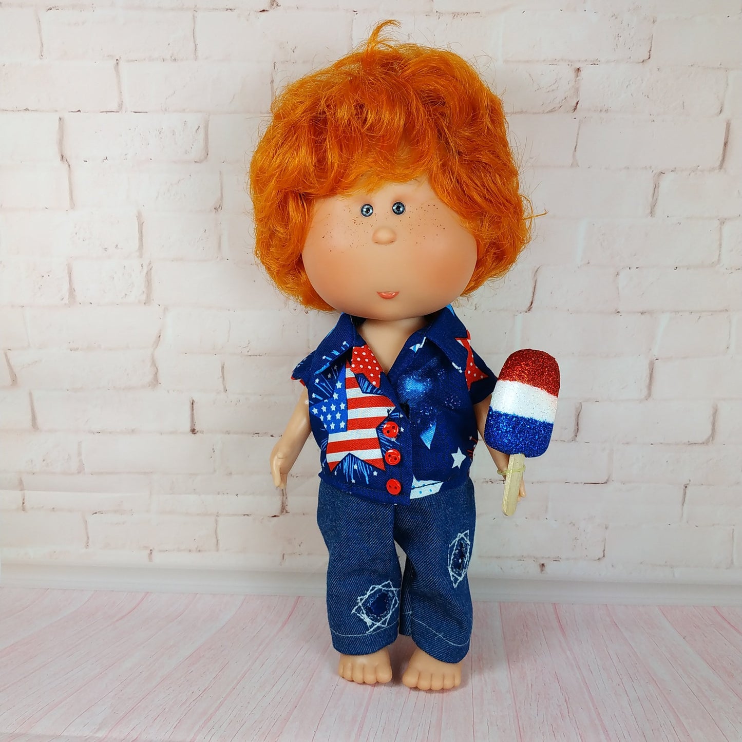 Romper Hoodie for Doll Mio 12'' July 4th Independence Day Style