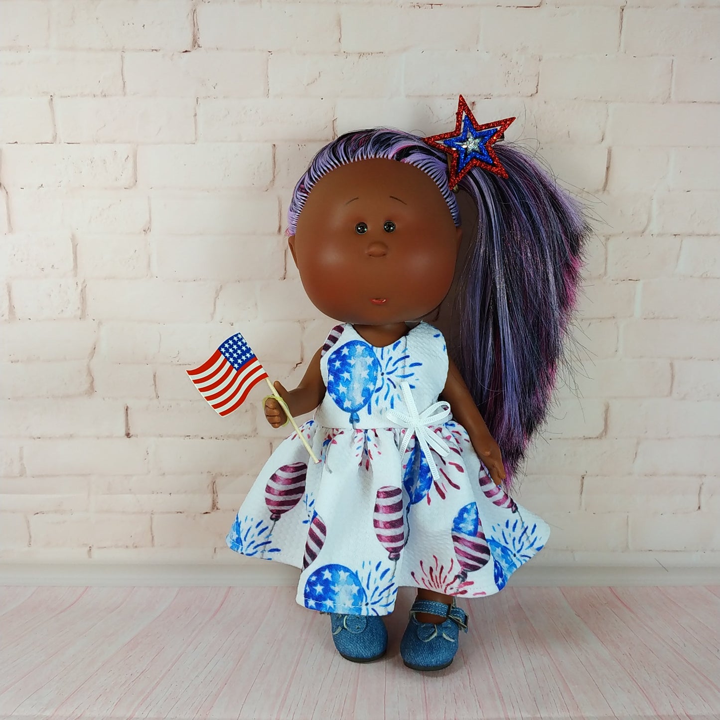 Dress for Doll Mia 12'' July 4th Independence Day Style