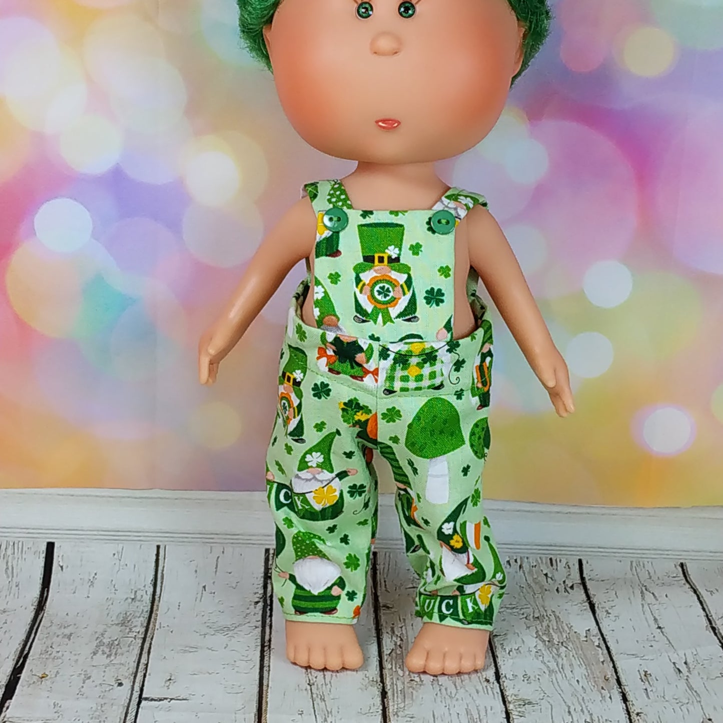 St Patrick's Day Dress Romper for dolls Mia and Mio