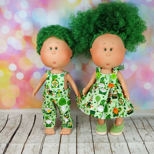 St Patrick's Day Dress Romper for dolls Mia and Mio