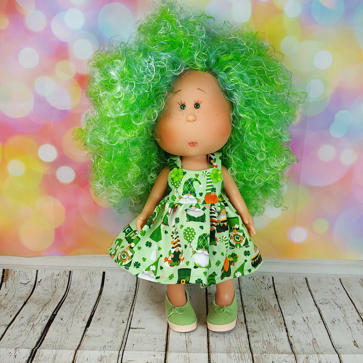 St Patrick's Day Dress Romper for dolls Mia and Mio