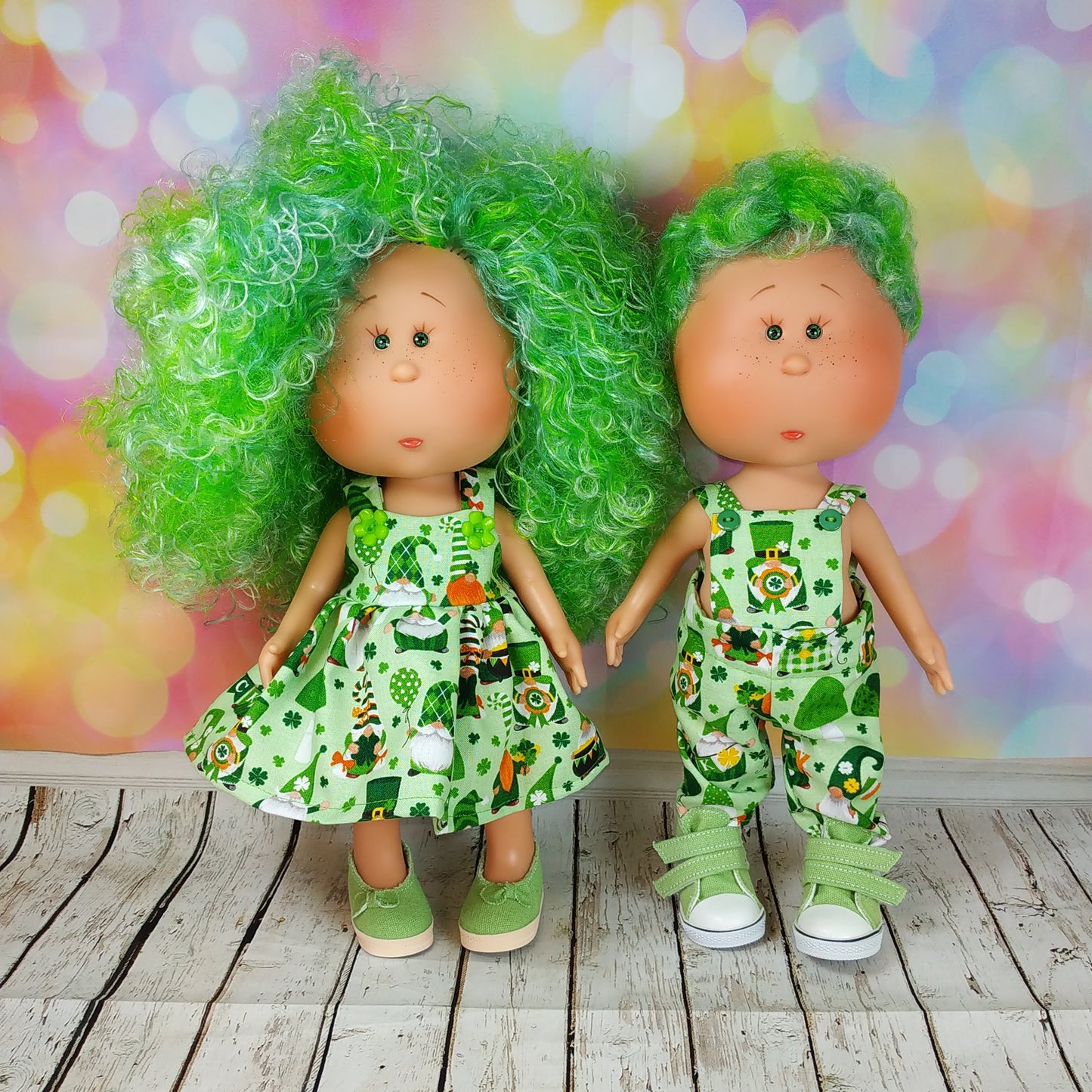 St Patrick's Day Dress Romper for dolls Mia and Mio