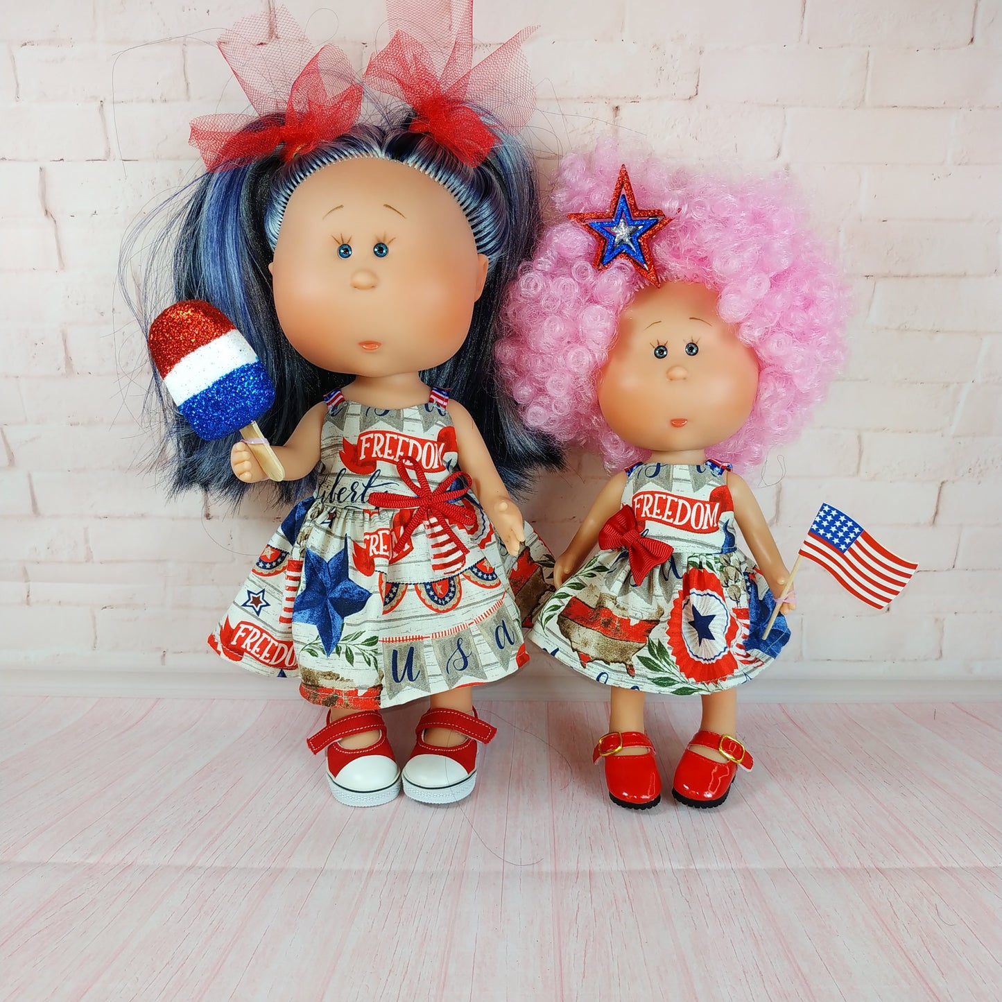 Dress for Mini Doll Mia 9'' July 4th Independence Day Style