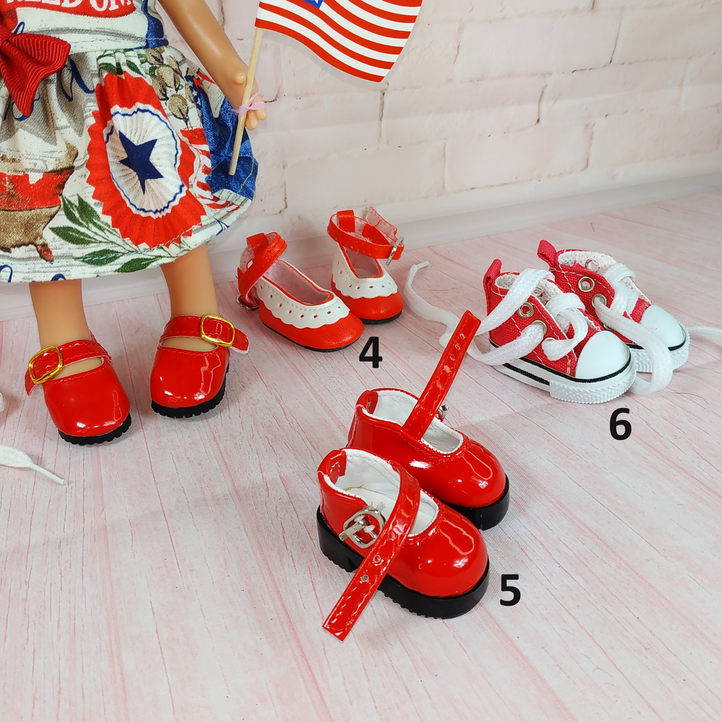 Red Shoes for Mini Doll Mia 9''