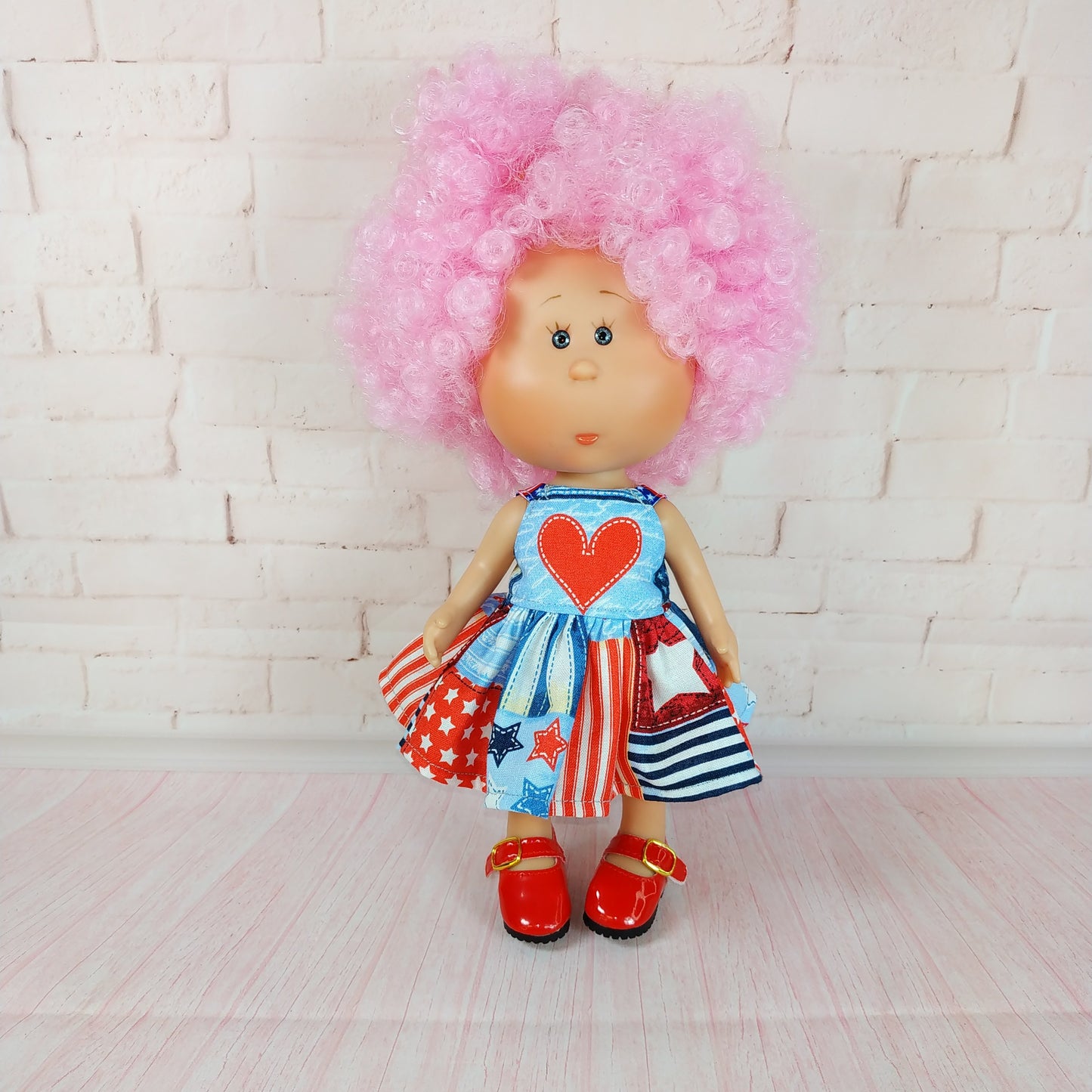 Dress for Mini Doll Mia 9'' July 4th Independence Day Style