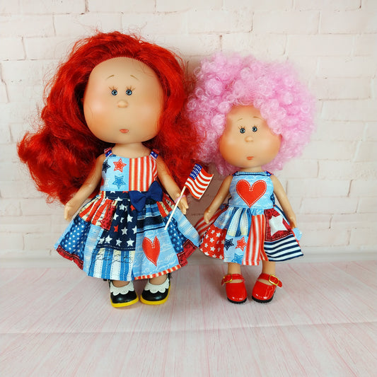 Dress for Mini Doll Mia 9'' July 4th Independence Day Style