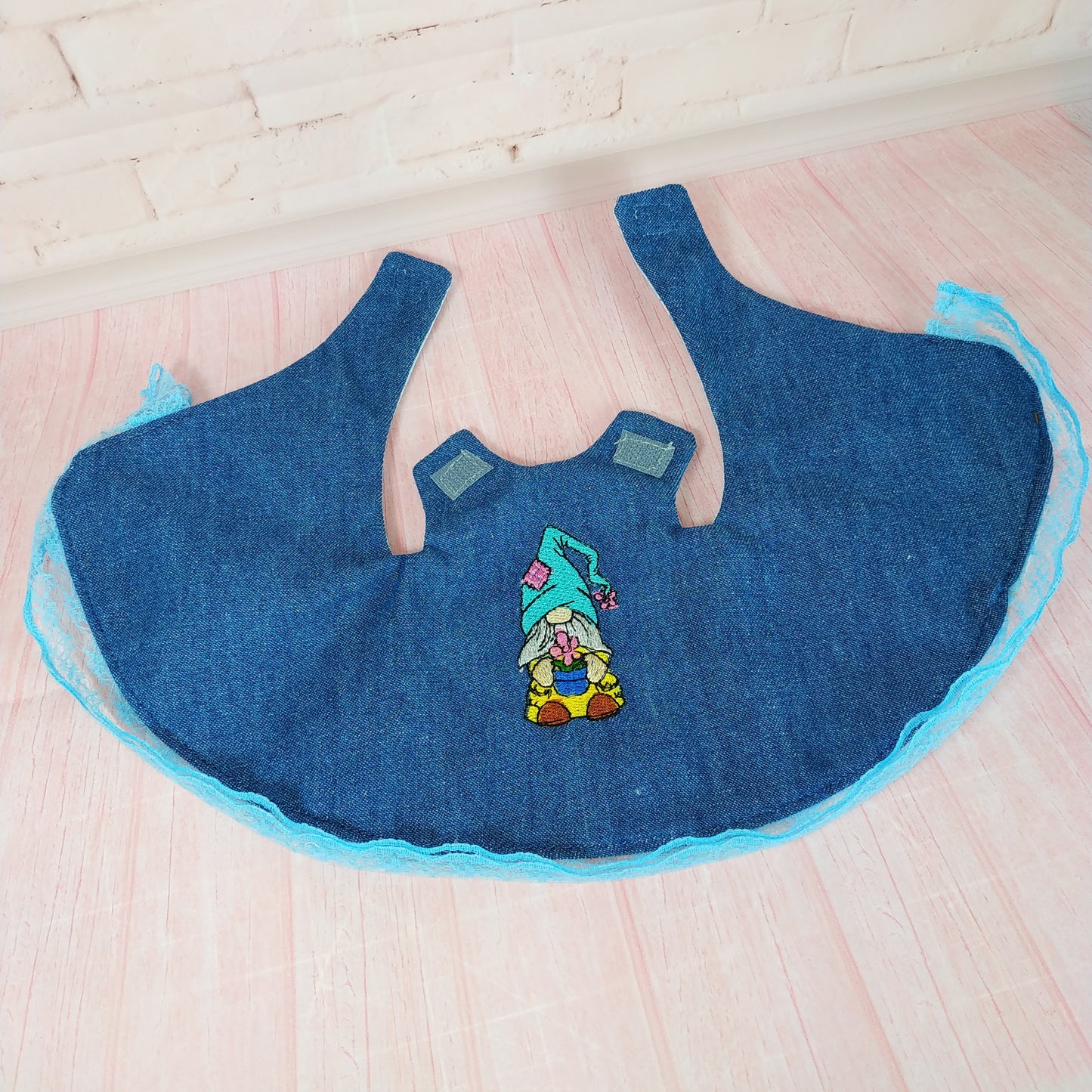 Reversible Dress for doll Mia 12'' Embroidered Gnome