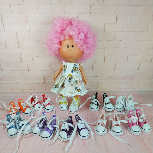 Black Purple Yellow Pink Shoes for Mini Doll Mia 9''